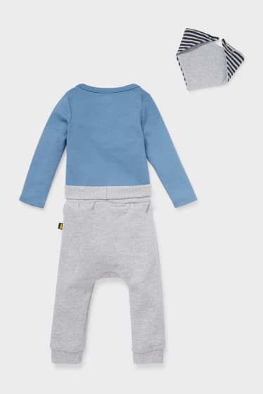 Babys - Baby-Outfit - 3 teilig - dunkelblau / grau