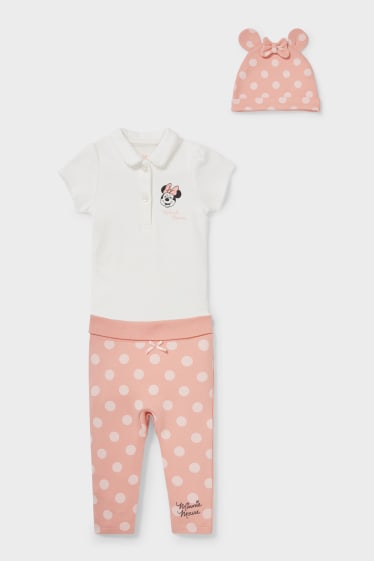 Babies - Minnie Mouse - Baby Outfit - 3 Piece - creme