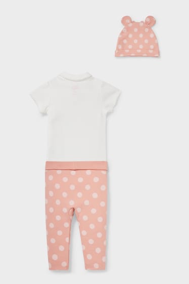 Baby's - Minnie Mouse - baby-outfit - 3-delig - crèmekleurig