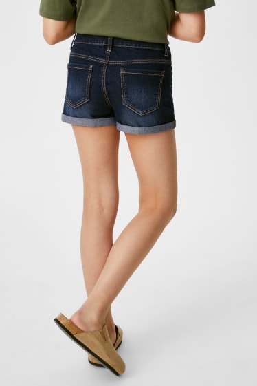 Children - Denim shorts - denim-dark blue