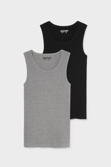 Men - CLOCKHOUSE - multipack of 2 - vest top - black