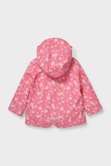 Baby: meisjes - Babyregenjas met capuchon - fuchsiarood