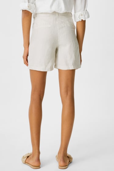 Women - Linen shorts - taupe