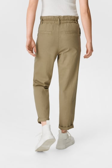 Damen - CLOCKHOUSE - Paperbag Hose - khaki