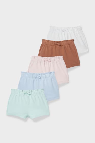 Bébés - Lot de 5 - shorts en molleton pour bébé - marron