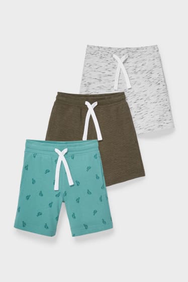 Children - Multipack of 3 - Sweat Shorts - dark green