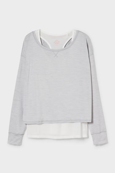 Women - Long sleeve T-shirt with top - light gray-melange