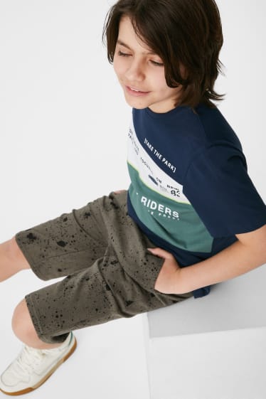 Niños - Pack de 3 - Shorts de felpa - verde oscuro