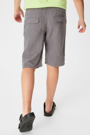 Children - Shorts - linen blend - gray