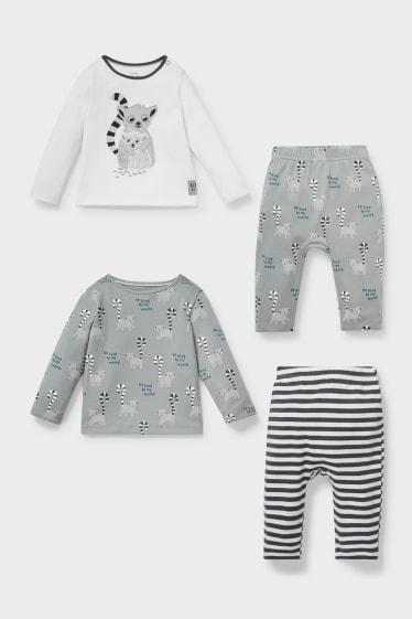 Baby's - Set van 2 - babypyjama - grijs
