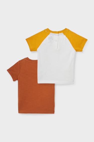 Bebés - Pack de 2 - Winnie the Pooh - camisetas de manga corta para bebé - marrón jaspeado