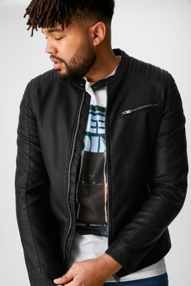 Hommes - CLOCKHOUSE - blouson motard - similicuir - noir