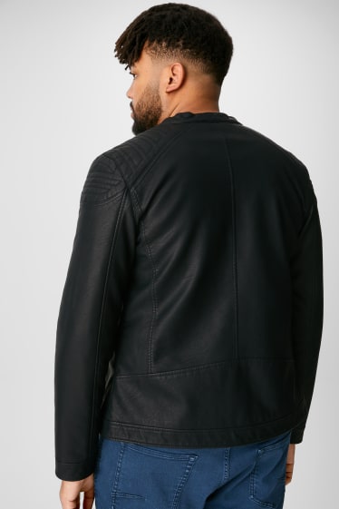Men - CLOCKHOUSE - biker jacket - faux leather - black