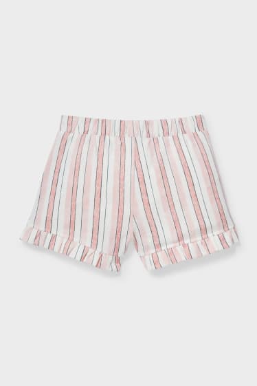 Babys - Baby-Shorts - gestreift - rosa / beige