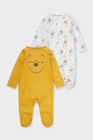 Babies - Multipack of 2 - Winnie The Pooh - baby sleepsuit - gold