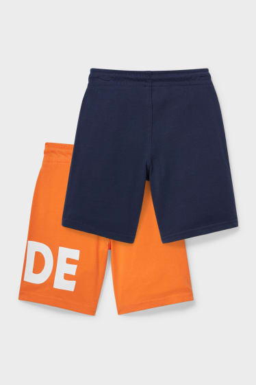 Enfants - Pack de 2 - shorts en molleton - orange