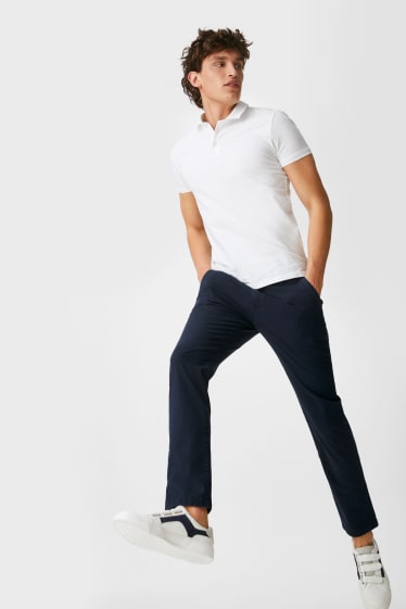 Mężczyźni - Spodnie chino - Slim Fit - Flex - ciemnoniebieski