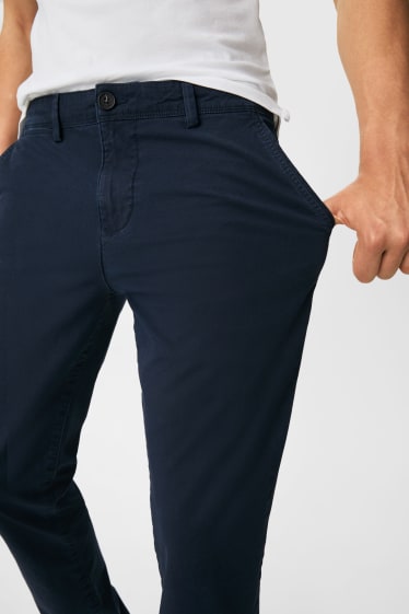 Men - Chinos - Slim Fit - Flex - dark blue