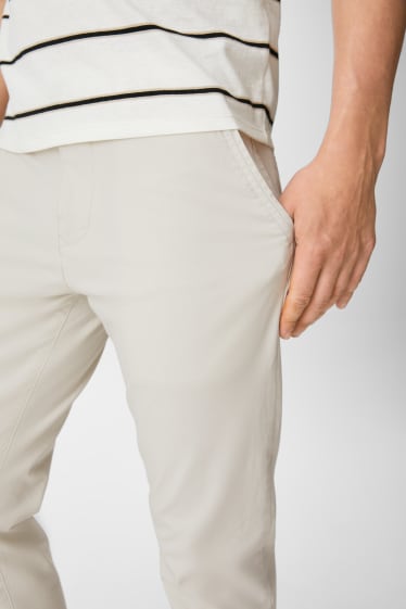 Mężczyźni - Spodnie chino - Slim Fit - Flex - kremowy