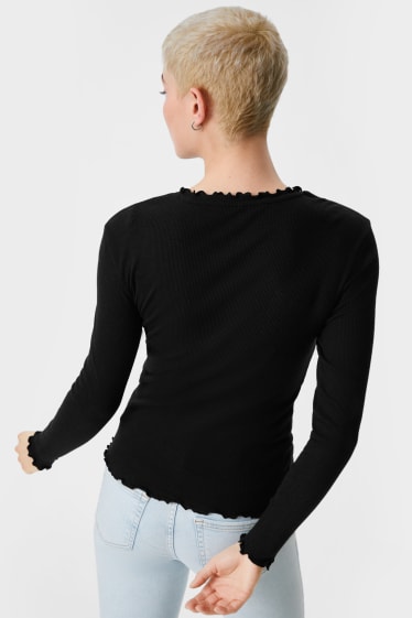 Dámské - ONLY - triko s dlouhým rukávem - černá
