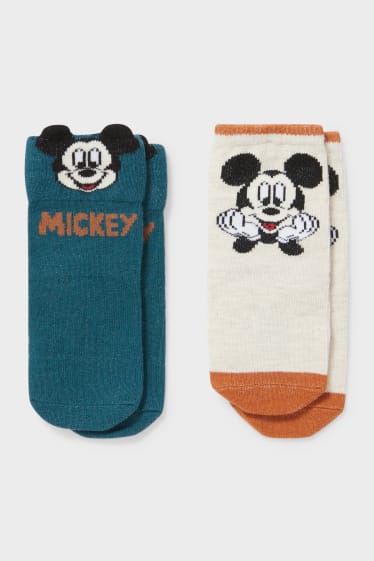 Miminka - Multipack 2 ks - Mickey Mouse - ponožky pro miminka - petrolejová
