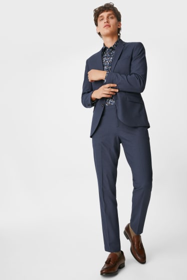 Hommes - Pantalon de costume - slim fit - Flex - bleu foncé