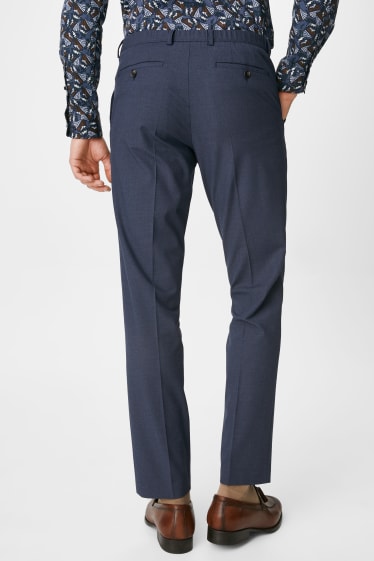 Hommes - Pantalon de costume - slim fit - Flex - bleu foncé