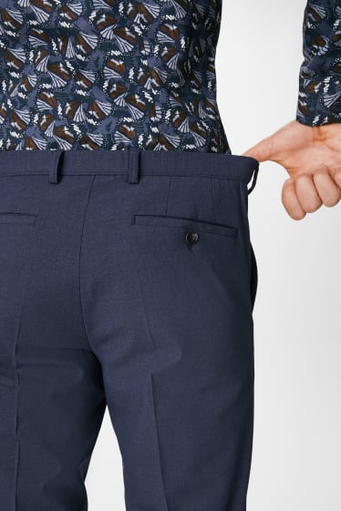 Uomo - Pantaloni del vestito - slim fit - flex - blu scuro