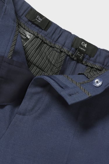 Hommes - Pantalon de costume - slim fit - Flex - bleu foncé