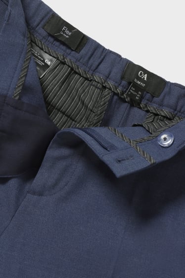 Hombre - Pantalón de traje - slim fit - Flex - azul oscuro