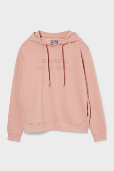 Femmes - Sweat à capuche sportif - rose / rouge foncé