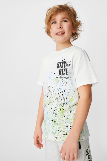 Children - Multipack of 2 - short sleeve T-shirt - white / green