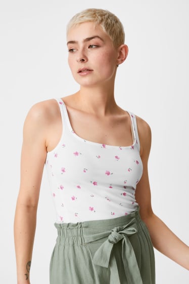 Teens & young adults - CLOCKHOUSE - basic top  - floral - white