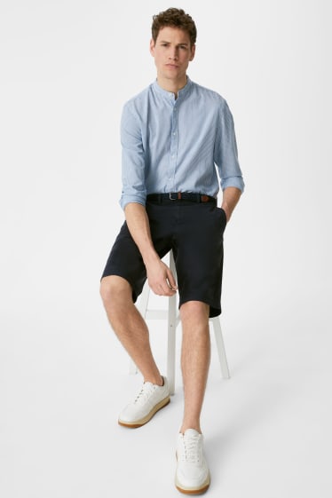 Hommes - CLOCKHOUSE - Short avec ceinture - bleu foncé