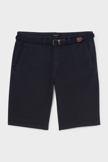 Heren - CLOCKHOUSE - Shorts met riem - donkerblauw