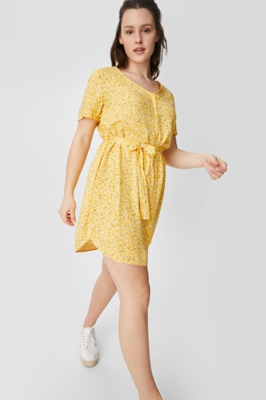 Mujer - CLOCKHOUSE - vestido - de flores - amarillo