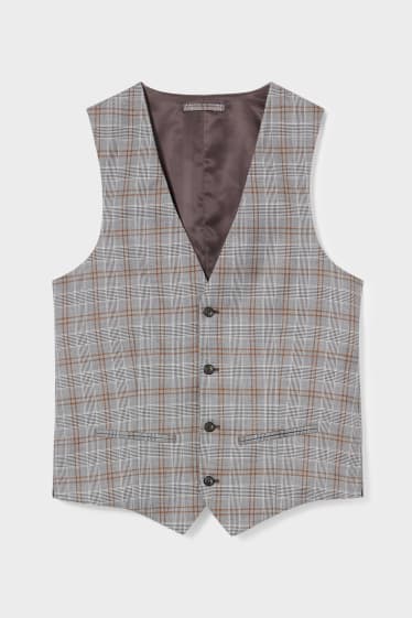 Men - Mix-And-Match Waistcoat - slim fit - check - gray