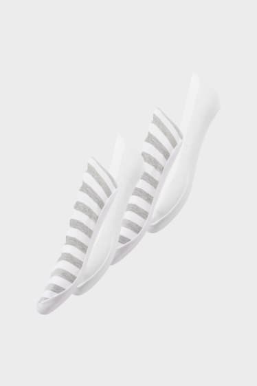 Donna - Pacco da 4 - calze salvapiede basic - bianco / grigio