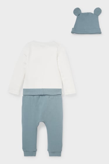 Babys - Micky Maus - Baby-Outfit - 3 teilig - weiss / türkis