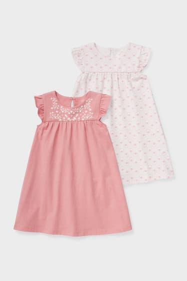 Bebés - Pack de 2 - vestidos para bebé - fucsia