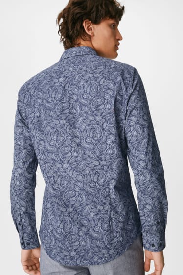Heren - Business-overhemd - Slim Fit - Kent - donkerblauw