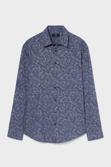 Heren - Business-overhemd - Slim Fit - Kent - donkerblauw