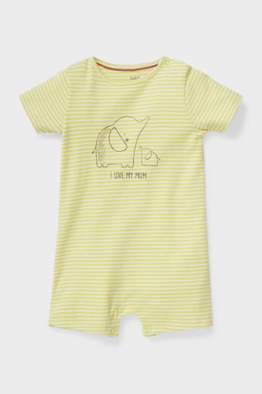 Unisex - Pijama per a nadó - ratlles - groc fluorescent