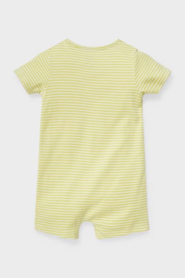 Babys - Baby-Schlafanzug - gestreift - neon-gelb