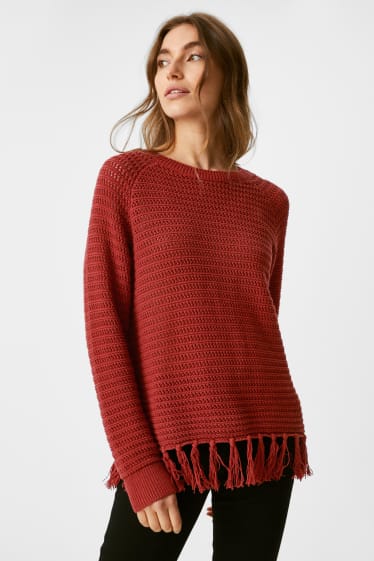 Kobiety - Sweter - ciemnoczerwony