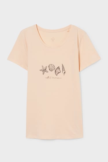 Femmes - T-shirt basique - abricot