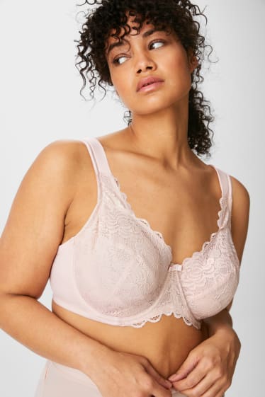 Femei - XL bra, padded - roz