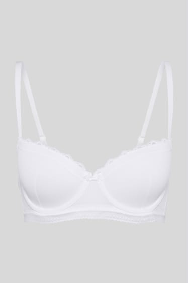 Femmes - Soutien-gorge avec armatures - DEMI - ampliforme - blanc