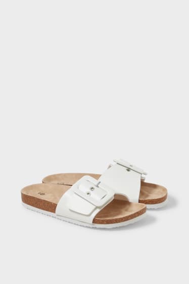 Women - Sandals - faux leather - white
