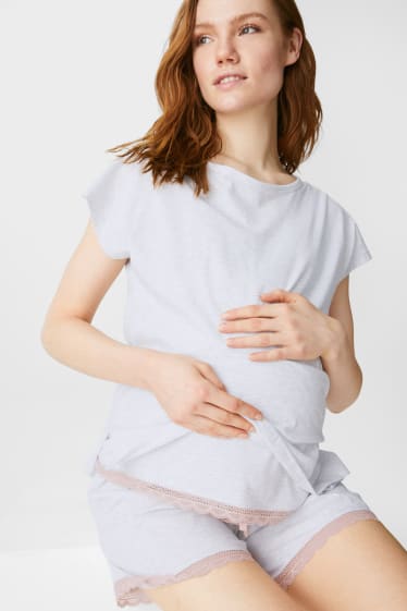 Women - Nursing Pyjamas - light gray